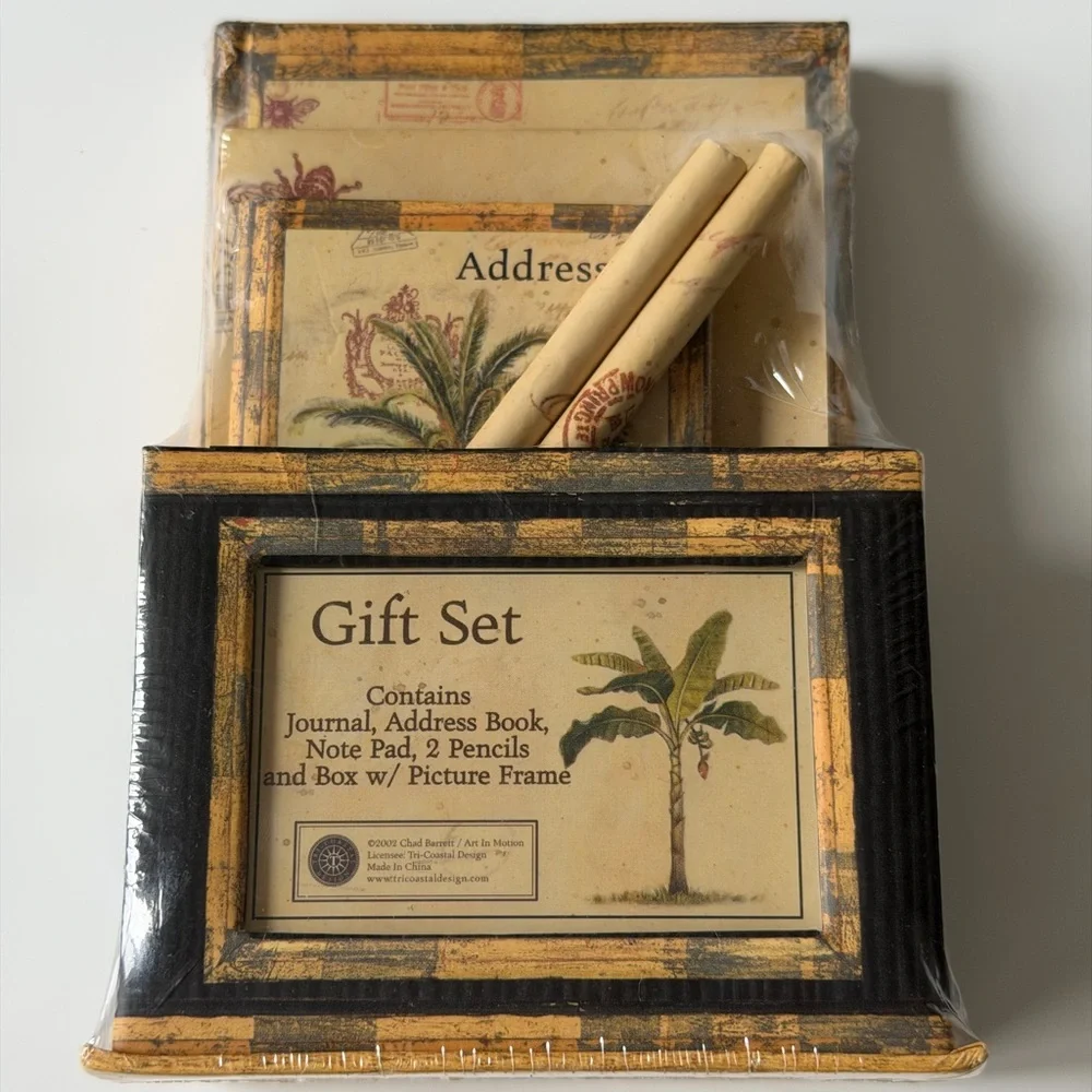 ✨ Chad Barrett Vintage 2002 Gift Set - Palm Tree Botanical Design / Desk Decor